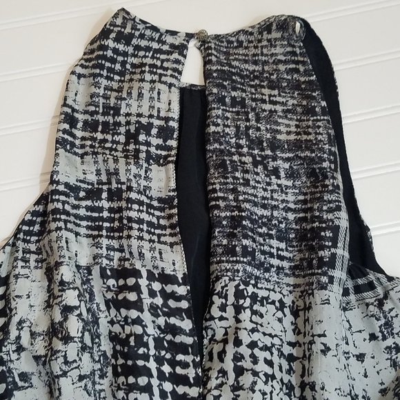L’agence 100% silk dress black and white patterned SZ 4 - Picture 3 of 5